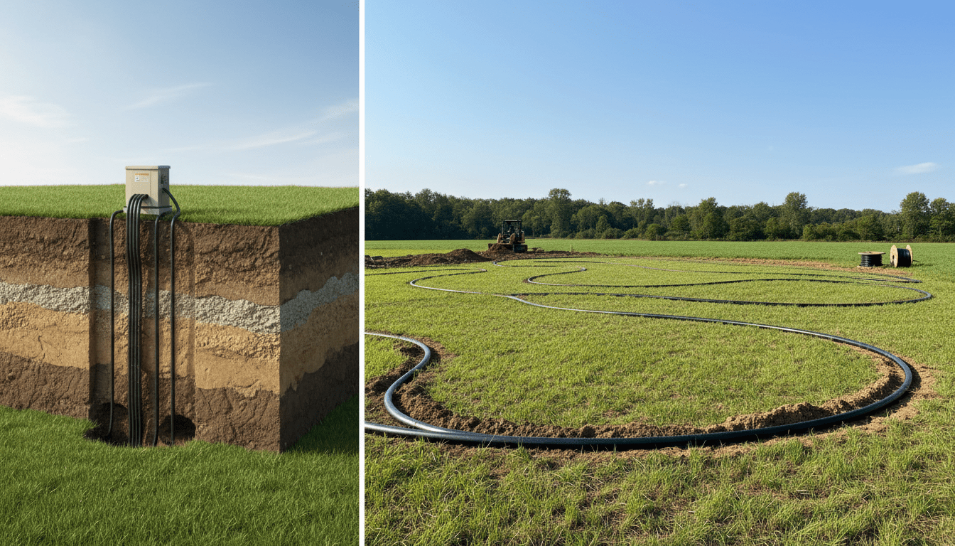 découvrez les différences entre la géothermie verticale et horizontale et apprenez quelle surface de terrain est nécessaire pour chaque système afin d'optimiser votre projet énergétique.