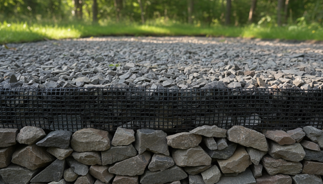 découvrez comment choisir le bon géotextile et l'épaisseur idéale pour un gravier stabilisé efficace sur votre allée carrossable, garantissant durabilité et stabilité.