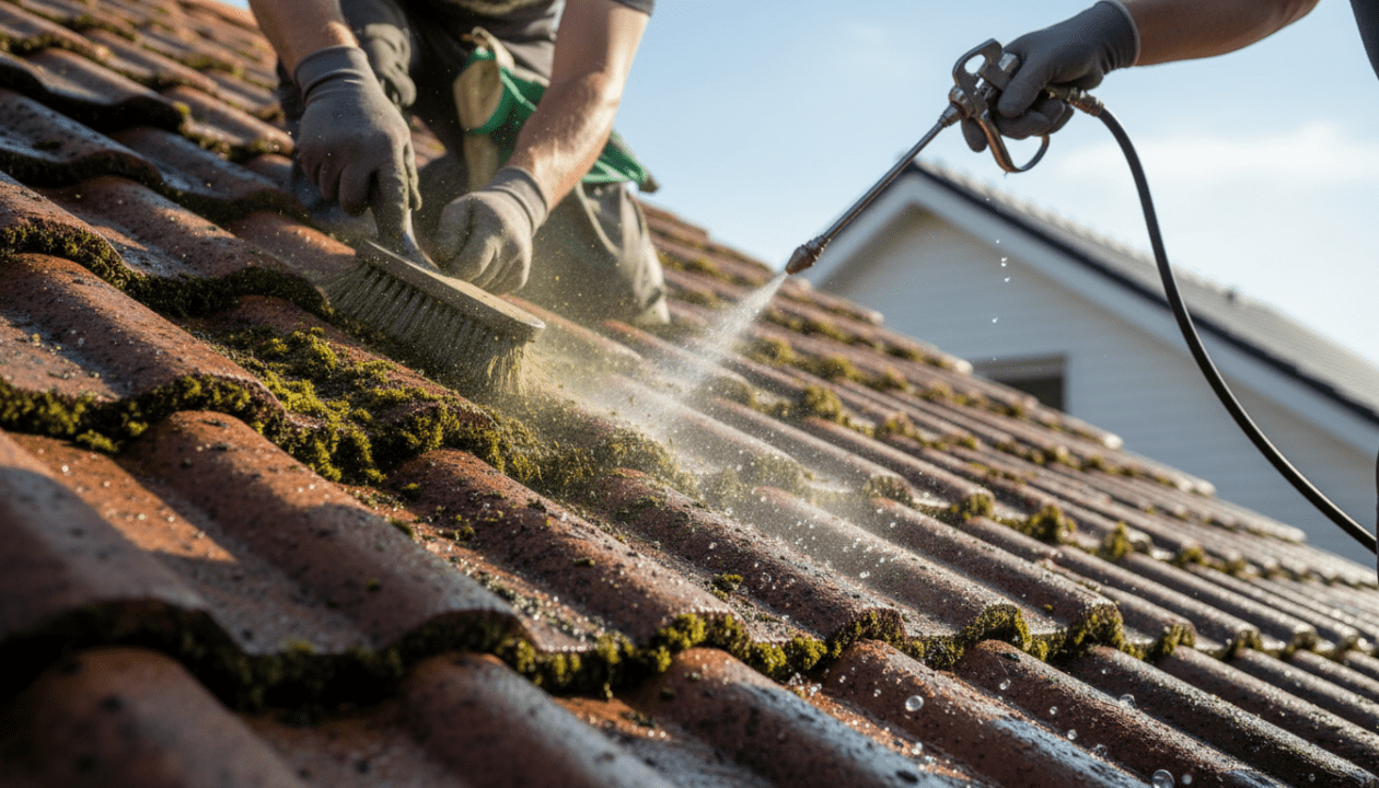 découvrez nos tarifs au m² pour le nettoyage de toiture, incluant le démoussage et le traitement hydrofuge, afin de protéger et entretenir efficacement votre toiture.