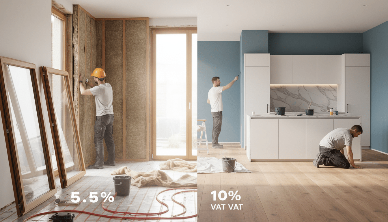 découvrez quels travaux de rénovation bénéficient d'une tva réduite à 5,5% ou 10% et comment profiter de ces taux avantageux pour vos projets.