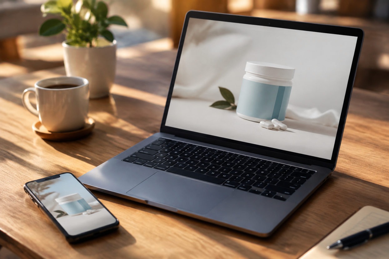 Personne consultant un delpherm gypass avis en ligne pour vérifier sa fiabilité